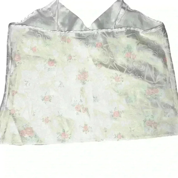 APOSTROPHE SATIN FLORAL WHITE TANK - Picture 5 of 5